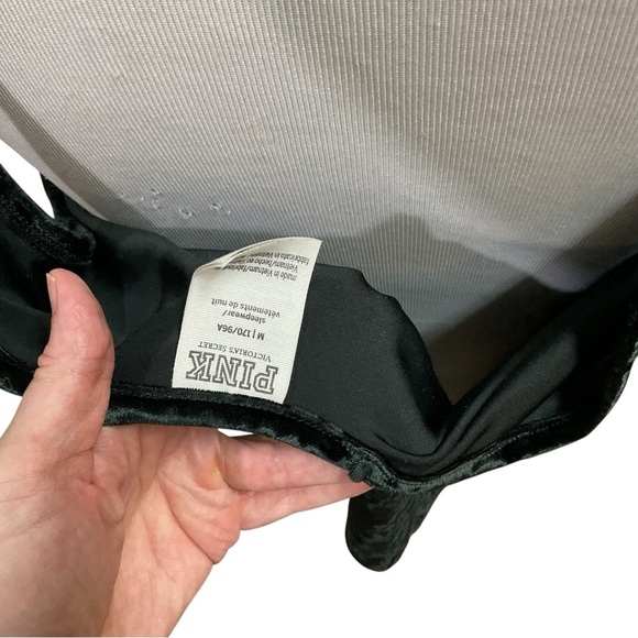 PINK By Victoria's Secret Women's Medium Crushed Velvet Tank Top V-Neckline Y2K - Picture 5 of 5